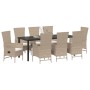 Conjunto de Comedor de Jardín de 9 Piezas con Cojines Beige Poliratán von , Gartenstühle - Ref: Foro24-3379470, Preis: 1,00 €...