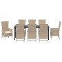 Conjunto de Comedor de Jardín de 9 Piezas con Cojines Beige Poliratán von , Gartenstühle - Ref: Foro24-3379470, Preis: 1,00 €...