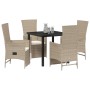 Conjunto de Comedor de Jardín de 5 Piezas con Cojines Beige Ratán PE von , Gartenstühle - Ref: Foro24-3379472, Preis: 564,47 ...