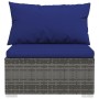 3-seater garden sofa with grey synthetic rattan cushions by vidaXL, Garden sets - Ref: Foro24-317566, Price: 247,46 €, Discou...