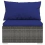 3-sitziges Gartensofa mit grauen synthetischen Rattankissen von vidaXL, Gartensets - Ref: Foro24-317566, Preis: 242,85 €, Rab...