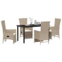 Set de Comedor de Jardín de 5 Piezas con Cojines Beige de Ratán Sintético von , Gartenstühle - Ref: Foro24-3379473, Preis: 57...
