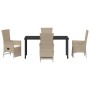 Juego de Comedor de Jardín de 5 Piezas con Cojines Beige de Ratán Poliéster von , Gartenstühle - Ref: Foro24-3379474, Preis: ...