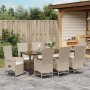 Juego de Comedor de Jardín de 9 Piezas con Cojines Beige de Poliratán by , Garden chairs - Ref: Foro24-3379477, Price: 1,00 €...