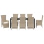 Juego de Comedor de Jardín de 9 Piezas con Cojines Beige de Poliratán by , Garden chairs - Ref: Foro24-3379477, Price: 1,00 €...