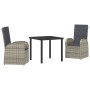 Conjunto de Comedor de Jardín de 3 Piezas con Cojines en Gris de Poliratán von , Gartenstühle - Ref: Foro24-3379478, Preis: 4...