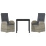 Conjunto de Comedor de Jardín de 3 Piezas con Cojines en Gris de Poliratán von , Gartenstühle - Ref: Foro24-3379478, Preis: 4...