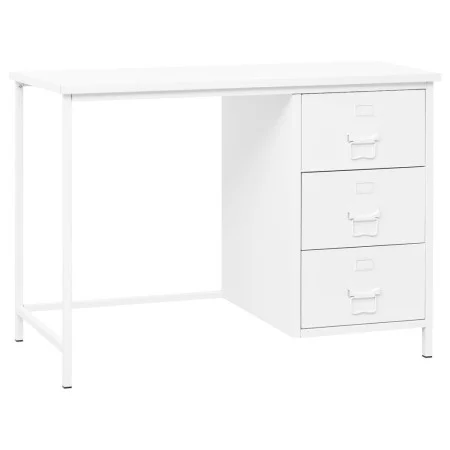 Industrieller Schreibtisch mit weißen Stahlschubladen 105x52x75 cm von vidaXL, Schreibtische - Ref: Foro24-339635, Preis: 125...