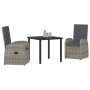 Set de Comedor de Jardín de 5 Piezas con Cojines Ratán Poliéster Gris von , Gartenstühle - Ref: Foro24-3379493, Preis: 635,69...