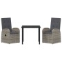 Set de Comedor de Jardín de 5 Piezas con Cojines Ratán Poliéster Gris von , Gartenstühle - Ref: Foro24-3379493, Preis: 635,69...