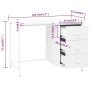 Industrieller Schreibtisch mit weißen Stahlschubladen 105x52x75 cm von vidaXL, Schreibtische - Ref: Foro24-339635, Preis: 126...