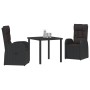 Juego de Comedor de Jardín de 3 Piezas con Cojines Negro Poliratán by , Garden chairs - Ref: Foro24-3379520, Price: 392,65 €,...