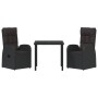 Juego de Comedor de Jardín de 3 Piezas con Cojines Negro Poliratán by , Garden chairs - Ref: Foro24-3379520, Price: 392,65 €,...