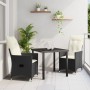Conjunto de Comedor de Jardín de 3 Piezas con Cojines en Polirratán Negro by , Garden chairs - Ref: Foro24-3379534, Price: 29...