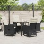 Conjunto de Comedor de Jardín de 5 Piezas con Cojines - Poliratán Negro von , Gartenstühle - Ref: Foro24-3379535, Preis: 500,...
