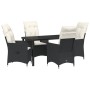 Juego de Comedor de Jardín de 5 Piezas con Cojines negro de poliratán by , Garden chairs - Ref: Foro24-3379536, Price: 523,48...