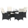 Juego de Comedor de Jardín de 5 Piezas con Cojines negro de poliratán by , Garden chairs - Ref: Foro24-3379536, Price: 523,48...