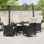 Juego de Comedor de Jardín de 5 Piezas con Cojines negro de poliratán by , Garden chairs - Ref: Foro24-3379536, Price: 523,48...