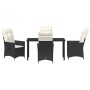 Juego de Comedor de Jardín de 5 Piezas con Cojines negro de poliratán by , Garden chairs - Ref: Foro24-3379536, Price: 523,48...
