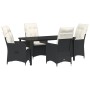 Set de Comedor de Jardín de 5 Piezas con Cojines Poliratán Negro von , Gartenstühle - Ref: Foro24-3379537, Preis: 539,76 €, R...