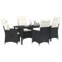 Set de Comedor de Jardín de 5 Piezas con Cojines Poliratán Negro von , Gartenstühle - Ref: Foro24-3379537, Preis: 539,76 €, R...