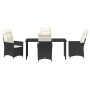 Set de Comedor de Jardín de 5 Piezas con Cojines Poliratán Negro von , Gartenstühle - Ref: Foro24-3379537, Preis: 539,76 €, R...