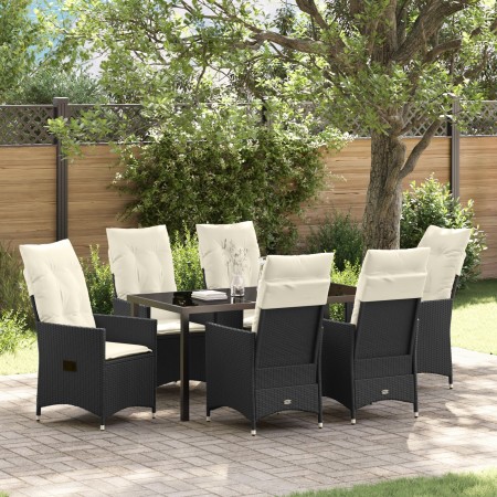 Set de Comedor de Jardín de 7 Piezas con Cojines en Poliratán Negro von , Gartenstühle - Ref: Foro24-3379538, Preis: 738,48 €...