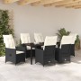 Set de Comedor de Jardín de 7 Piezas con Cojines en Poliratán Negro von , Gartenstühle - Ref: Foro24-3379538, Preis: 738,48 €...