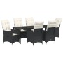 Juego de Comedor de Jardín de 7 Piezas con Cojines Negro Ratan Poliéster by , Garden chairs - Ref: Foro24-3379539, Price: 761...