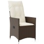 Set de Comedor Jardín de 3 Piezas con Cojines Marrón Poliratán by , Garden chairs - Ref: Foro24-3379541, Price: 315,40 €, Dis...