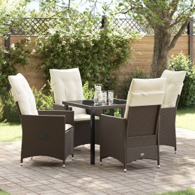 Conjunto de Comedor de Jardín de 5 Piezas de con Cojines en Polirratán Marrón de , Sillas de jardín - Ref: Foro24-3379542, Pr...