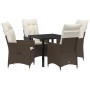 Conjunto de Comedor de Jardín de 5 Piezas de con Cojines en Polirratán Marrón von , Gartenstühle - Ref: Foro24-3379542, Preis...
