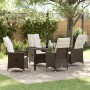 Set de Comedor de Jardín de 5 Piezas con Cojines Marrón Rattan Poliéster von , Gartenstühle - Ref: Foro24-3379543, Preis: 549...