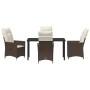 Set de Comedor de Jardín de 5 Piezas con Cojines Marrón Rattan Poliéster von , Gartenstühle - Ref: Foro24-3379543, Preis: 549...