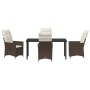 Set de Comedor de Jardín de 5 Piezas con Cojines Marrón Poliratán von , Gartenstühle - Ref: Foro24-3379544, Preis: 566,40 €, ...
