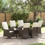 Conjunto de Comedor de Jardín de 7 Piezas de con Cojines de Poliratán Marrón by , Garden chairs - Ref: Foro24-3379545, Price:...