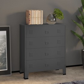 Industrielle Kommode aus anthrazitgrauem Metall, 78 x 40 x 93 cm von vidaXL, Schubladen - Ref: Foro24-339617, Preis: 181,61 €...