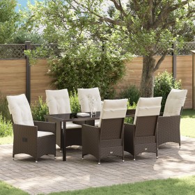 Juego de Comedor de Jardín de 7 Piezas con Cojines Marrón de Poliratán von , Gartenstühle - Ref: Foro24-3379546, Preis: 800,0...