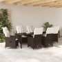 Juego de Comedor de Jardín de 7 Piezas con Cojines Marrón de Poliratán by , Garden chairs - Ref: Foro24-3379546, Price: 800,0...