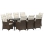 Conjunto de Comedor de Jardín de 9 Piezas con Cojines Ratan Sintético Marrón | Foro24.es | Tu tienda online para hogar, jardín y más Foro24.es