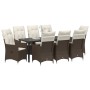 Conjunto de Comedor de Jardín de 9 Piezas con Cojines Ratan Sintético Marrón | Foro24.es | Tu tienda online para hogar, jardín y más Foro24.es