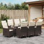Conjunto de Comedor de Jardín de 9 Piezas con Cojines Ratan Sintético Marrón | Foro24.es | Tu tienda online para hogar, jardín y más Foro24.es