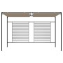 Cenador con techo retráctil gris taupe 3x4x2,3 m 180 g/m²
