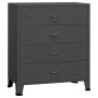 Industrial anthracite gray metal chest of drawers 78x40x93 cm by vidaXL, Drawers - Ref: Foro24-339617, Price: 175,45 €, Disco...