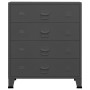 Industrial anthracite gray metal chest of drawers 78x40x93 cm by vidaXL, Drawers - Ref: Foro24-339617, Price: 175,45 €, Disco...