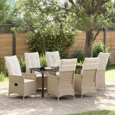 Conjunto de Comedor de Jardín de 7 Piezas con Cojines