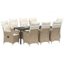 Set de Comedor de Jardín de 9 Piezas con Cojines Beige Poliratán | Foro24.es | Tu tienda online para hogar, jardín y más Foro24.es