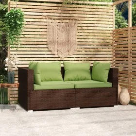 2-seater sofa with brown synthetic rattan cushions by vidaXL, Garden sets - Ref: Foro24-317553, Price: 238,82 €, Discount: %
