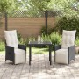 Conjunto de Comedor de Jardín de 3 Piezas con Cojines Poliratán Negro von , Gartenstühle - Ref: Foro24-3379562, Preis: 307,74...