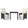 Conjunto de Comedor de Jardín de 3 Piezas con Cojines Poliratán Negro von , Gartenstühle - Ref: Foro24-3379562, Preis: 307,74...